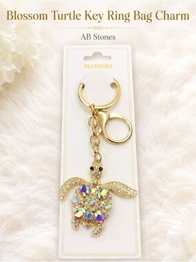 Blossom Gold Turtle Key Ring Bag Charm by